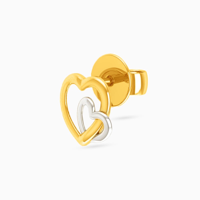 Miss L' by L'azurde Heart Stud Earrings in 18K Gold - Image 4